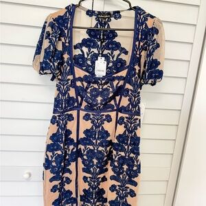 For Love & Lemons Blue Floral Dress